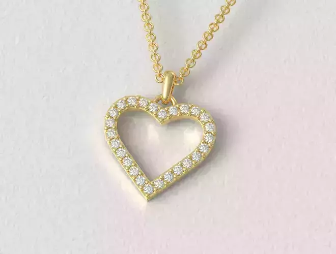 Diamond Heart Pendant 3D print model