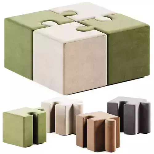 PUFFLE Fabric pouf by Arketicom Design