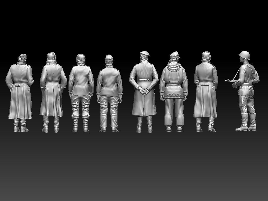 captured German soldiers 3D print model_19