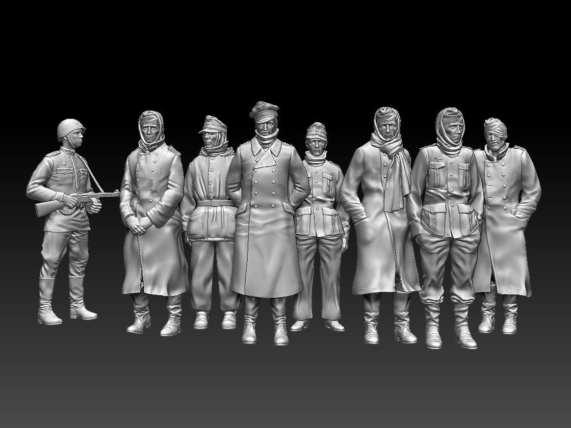 captured German soldiers 3D print model_52