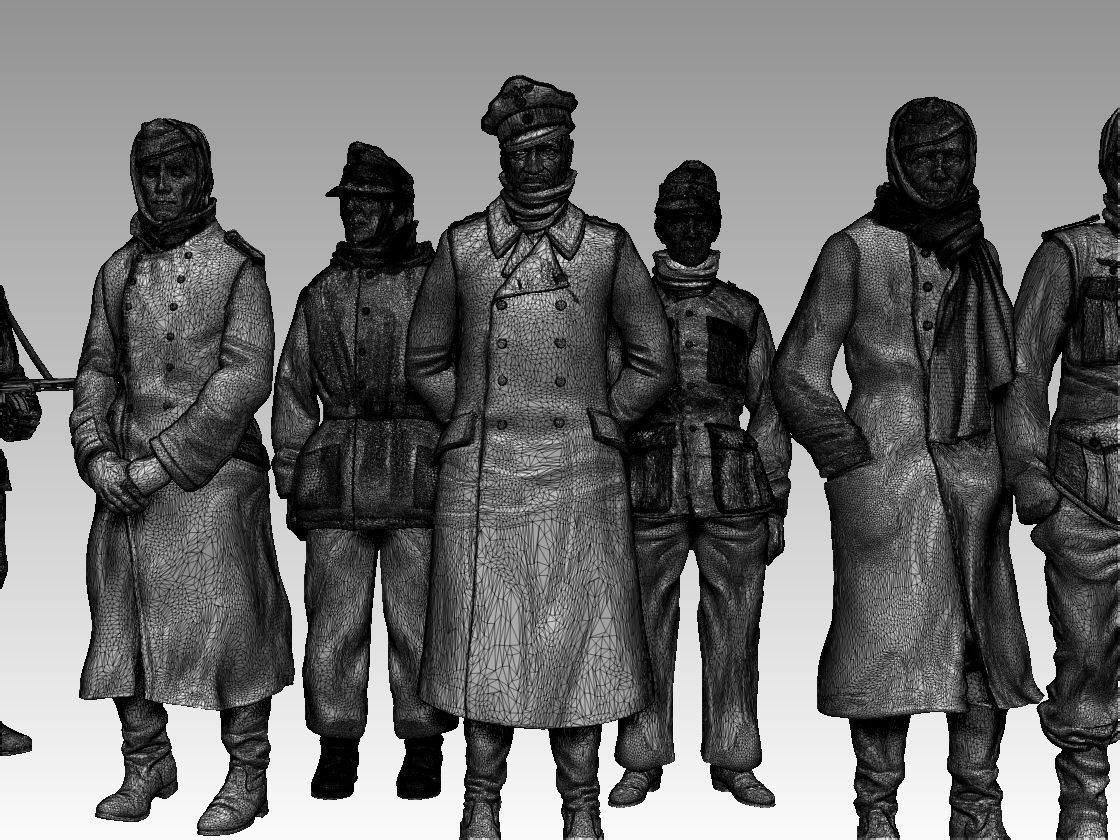 captured German soldiers 3D print model_7