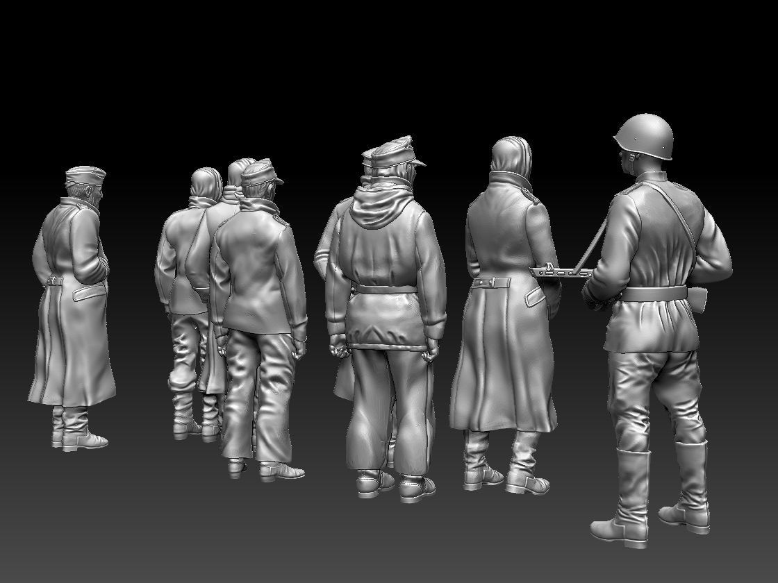 captured German soldiers 3D print model_49