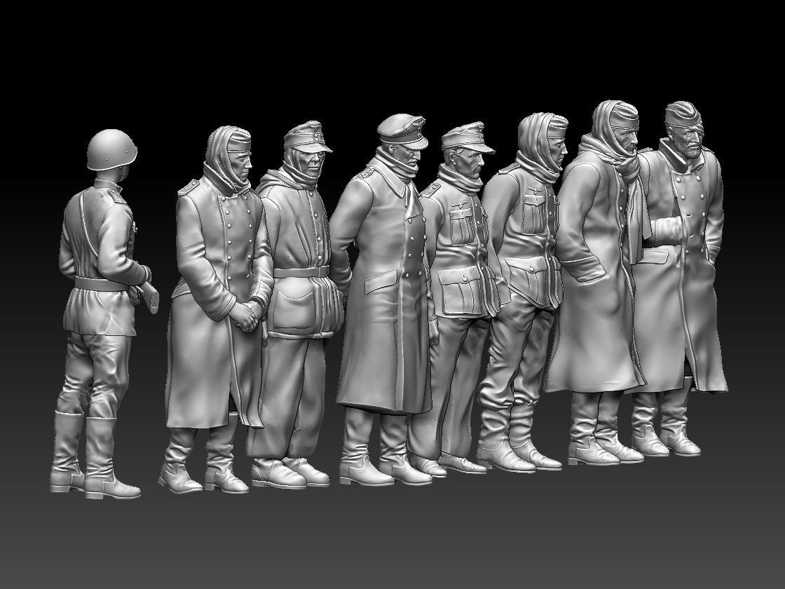 captured German soldiers 3D print model_16