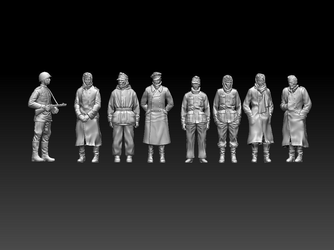 captured German soldiers 3D print model_25