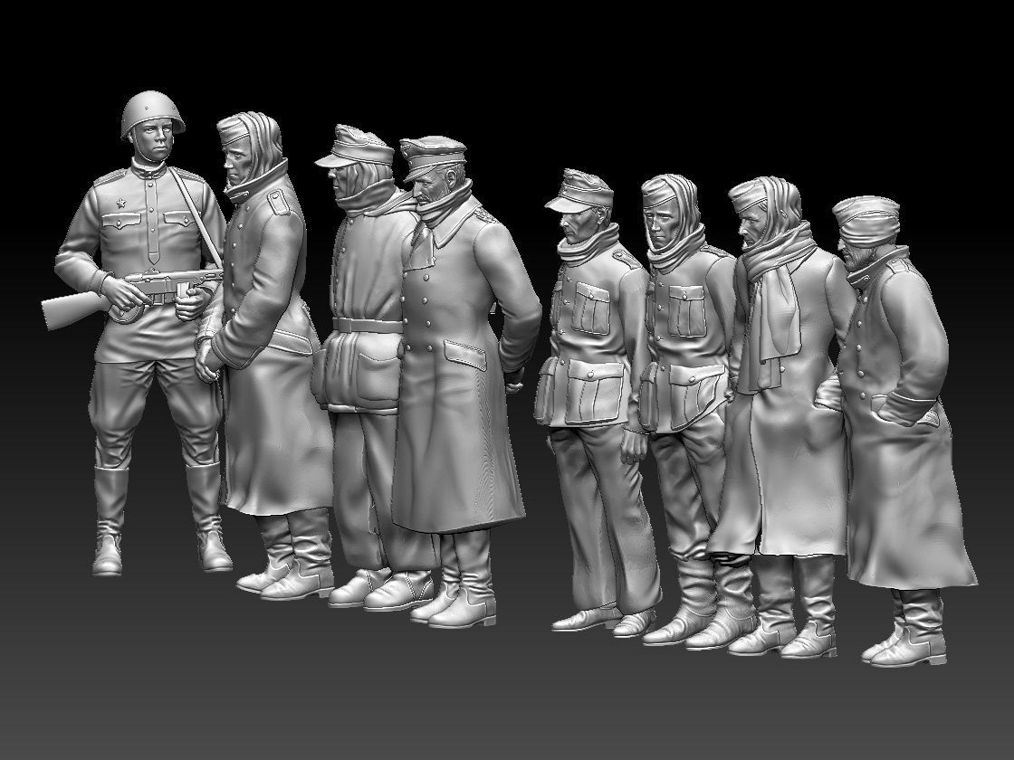 captured German soldiers 3D print model_14