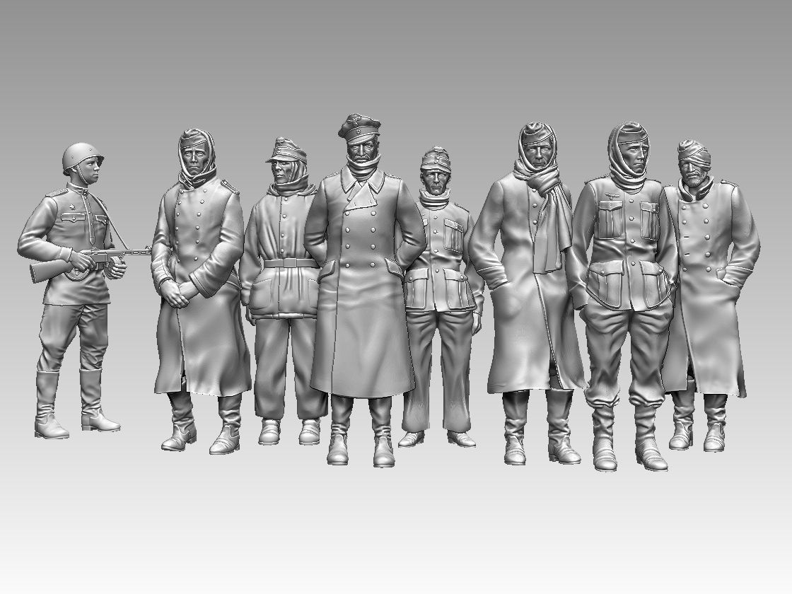 captured German soldiers 3D print model_27
