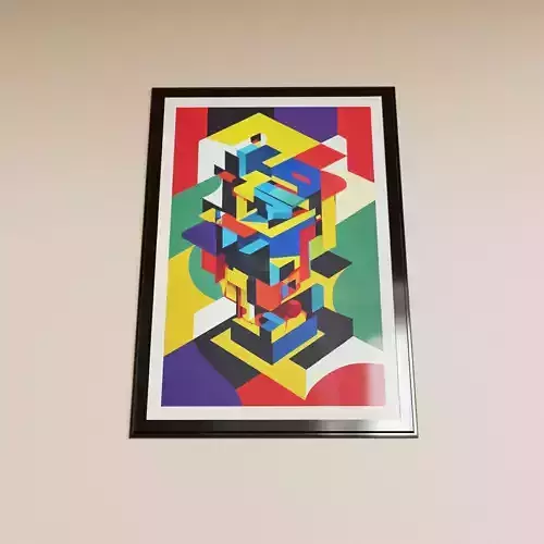 Framed Artwork Cubist Portrait 2