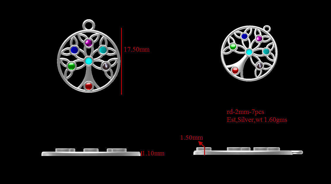 tree life pendant 3D print model_8