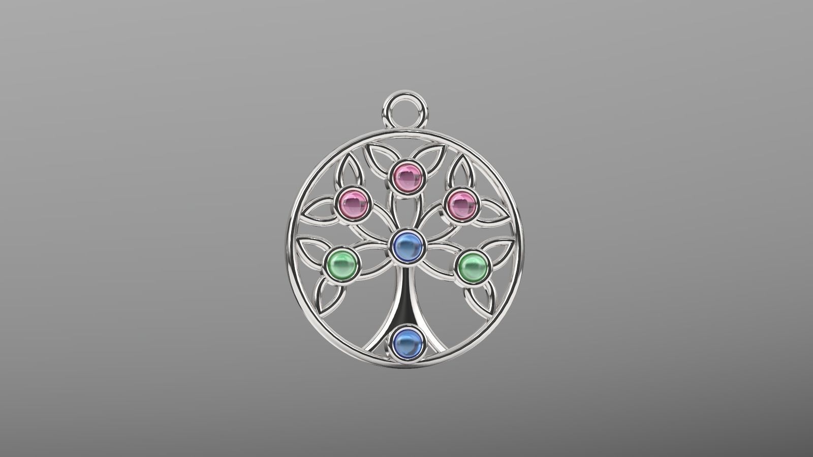 tree life pendant 3D print model_4