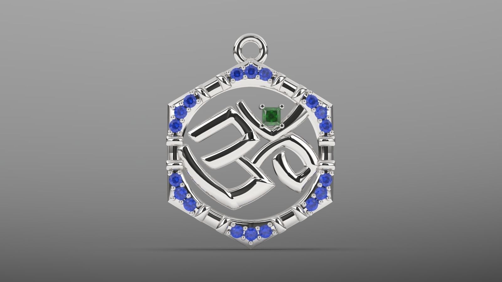 om diamond pendant 3D print model_2