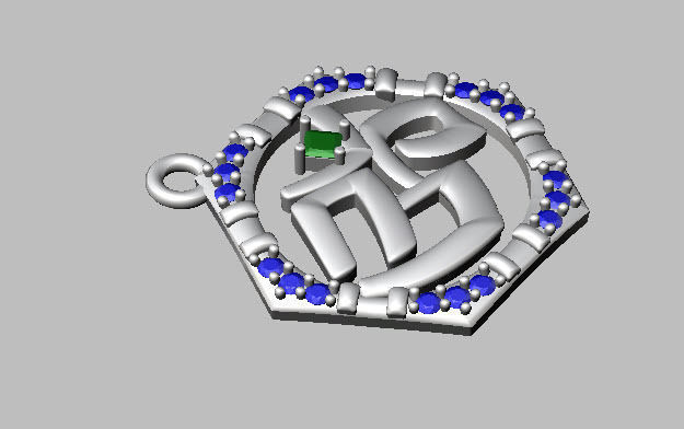 om diamond pendant 3D print model_11