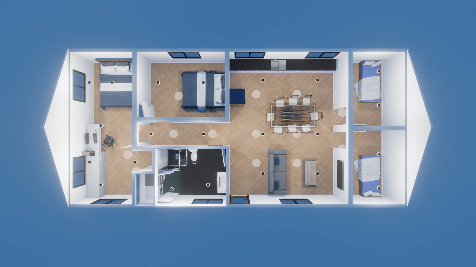 Simple Gable House 3D model_2