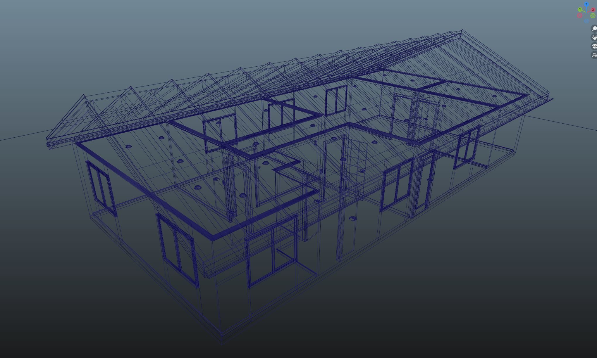 Simple Gable House 3D model_6