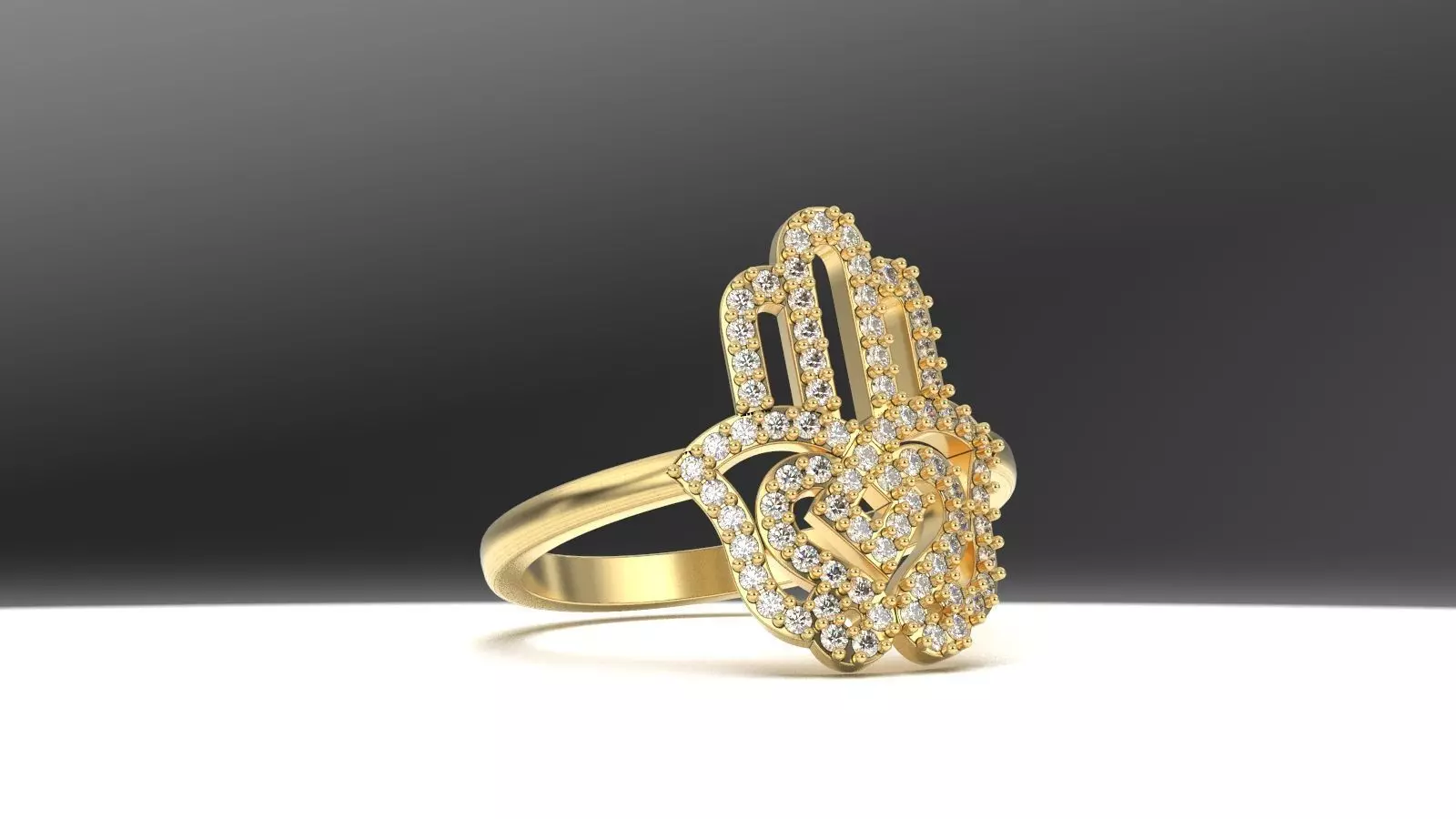 humsa ring 3D print model_0