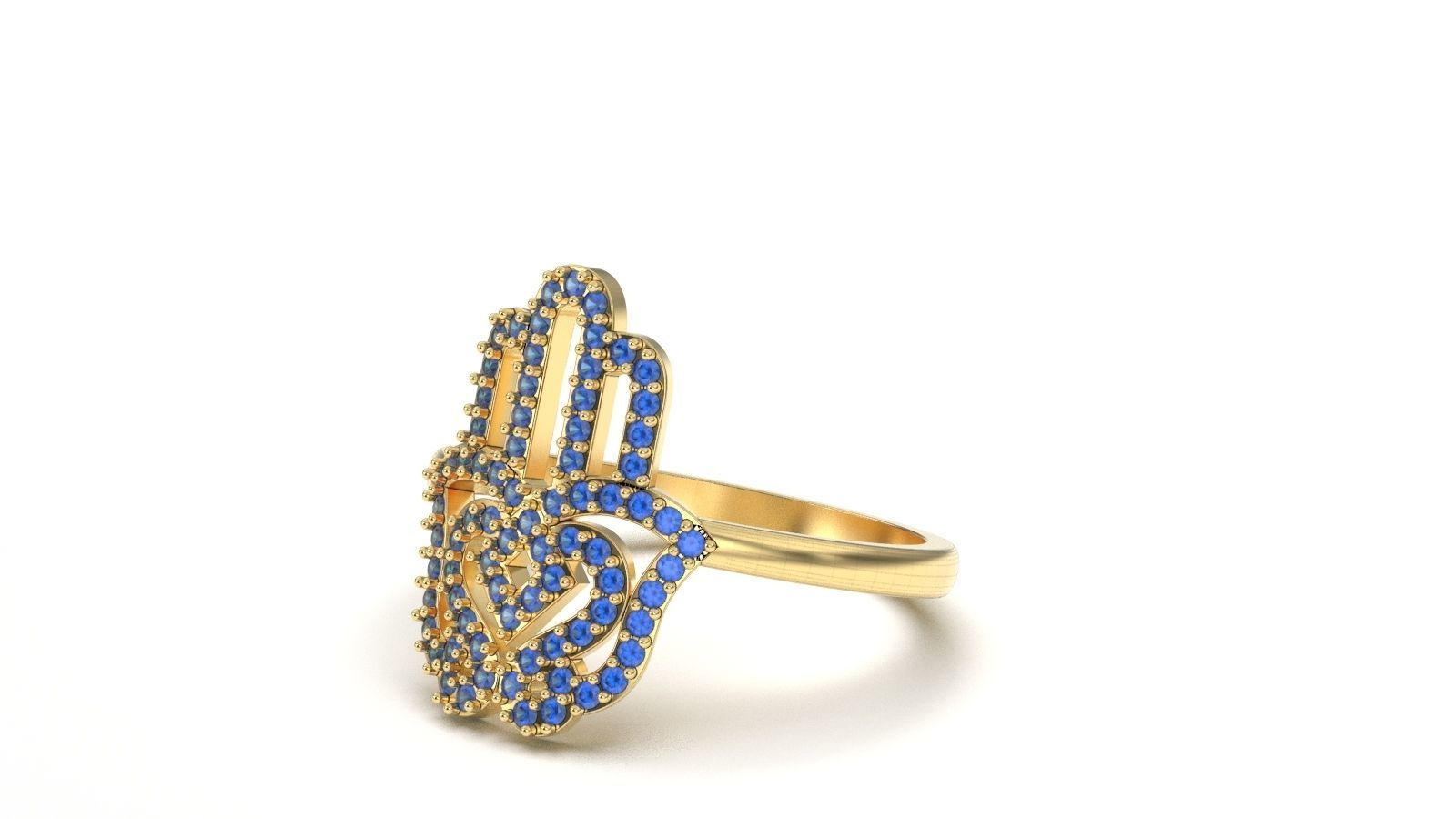 humsa ring 3D print model_3