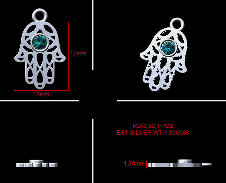 humsa pendant 2 3D print model_10