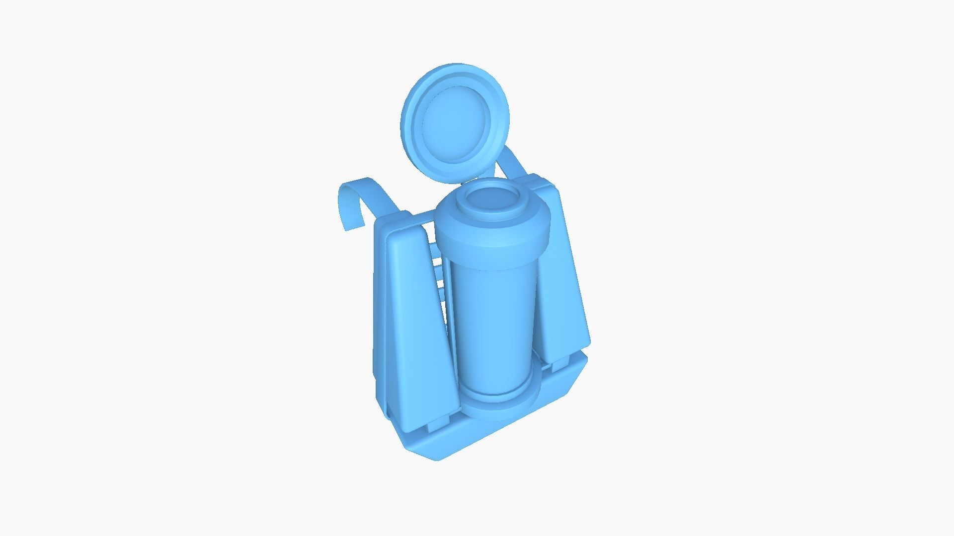 SciFi Backpack J01 Dark Metal - Fashion Character Design Low-poly 3D model_7