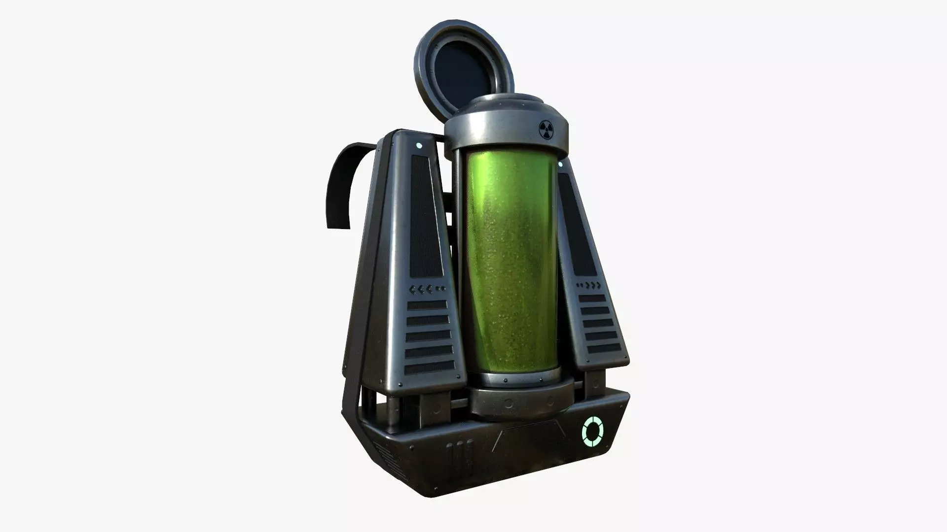 SciFi Backpack J01 Dark Metal - Fashion Character Design Low-poly 3D model_0