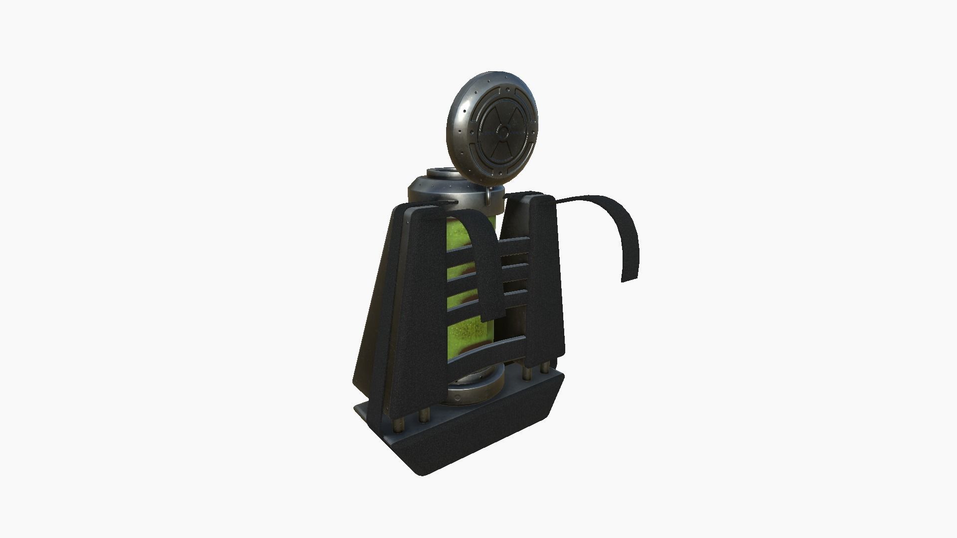 SciFi Backpack J01 Dark Metal - Fashion Character Design Low-poly 3D model_3