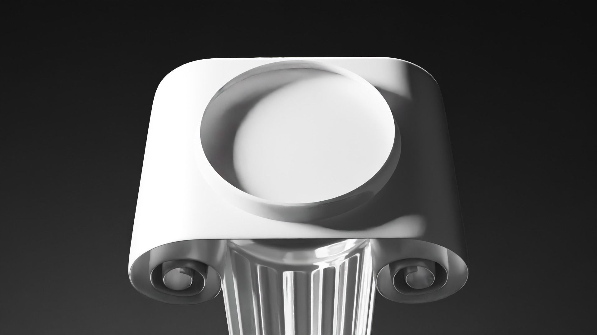 Column metal pole with light shining Low-poly 3D model_6