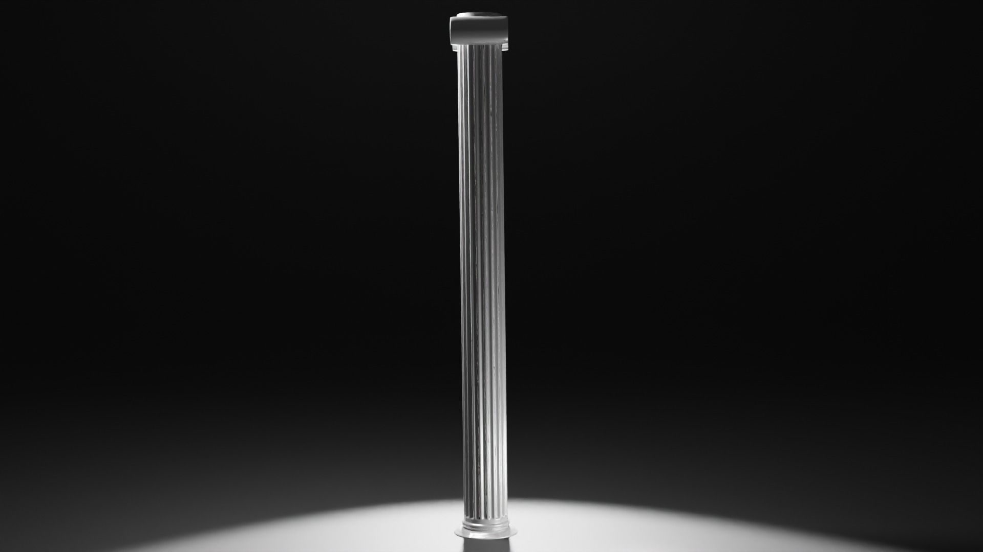 Column metal pole with light shining Low-poly 3D model_2