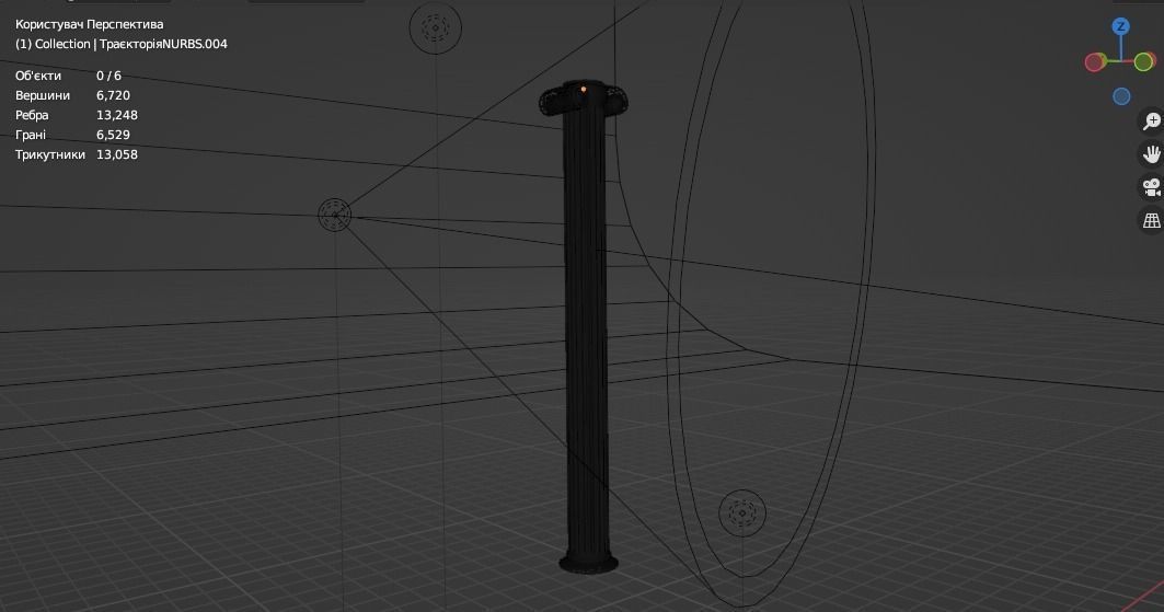 Column metal pole with light shining Low-poly 3D model_9