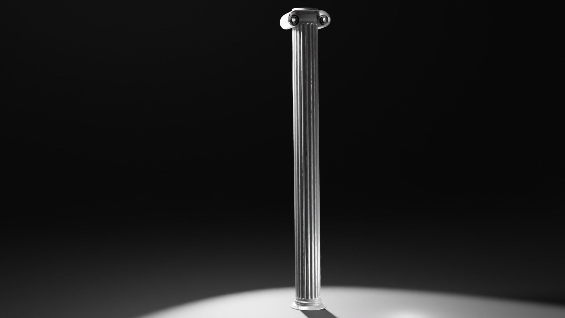Column metal pole with light shining Low-poly 3D model_1