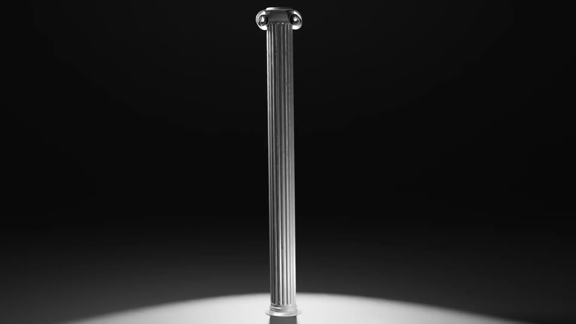 Column metal pole with light shining Low-poly 3D model_0