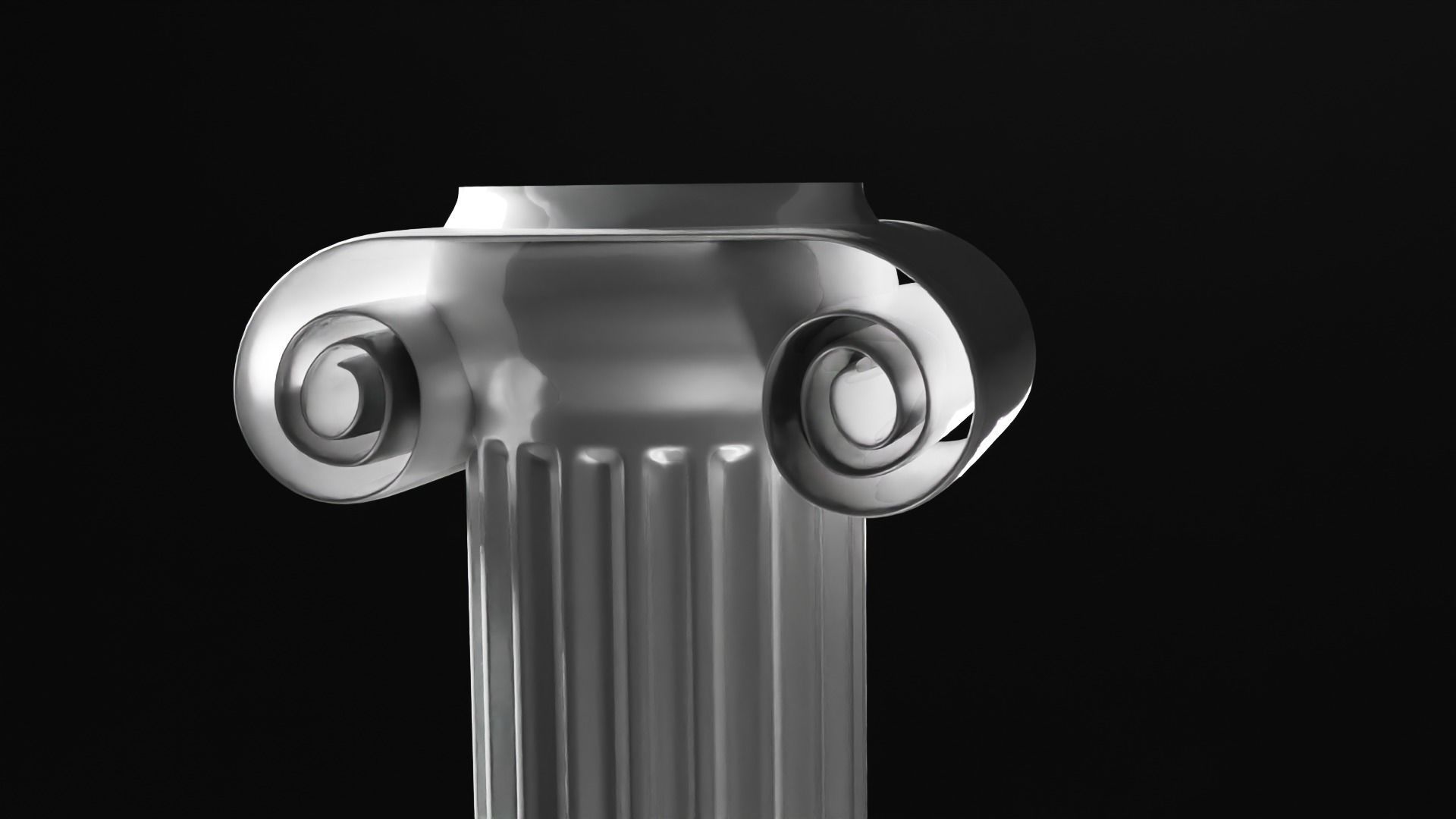 Column metal pole with light shining Low-poly 3D model_4