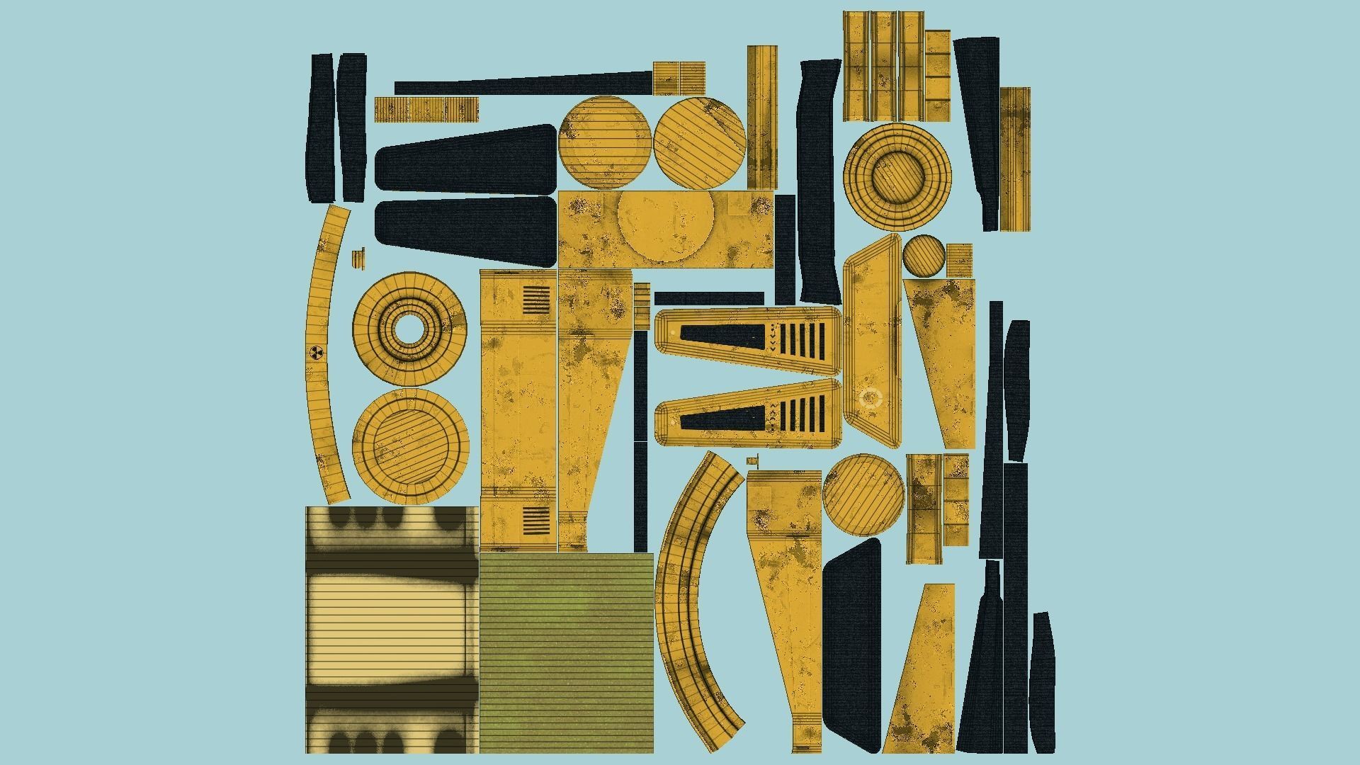 SciFi Backpack J02 Yellow - Fashion Character Design Low-poly 3D model_5