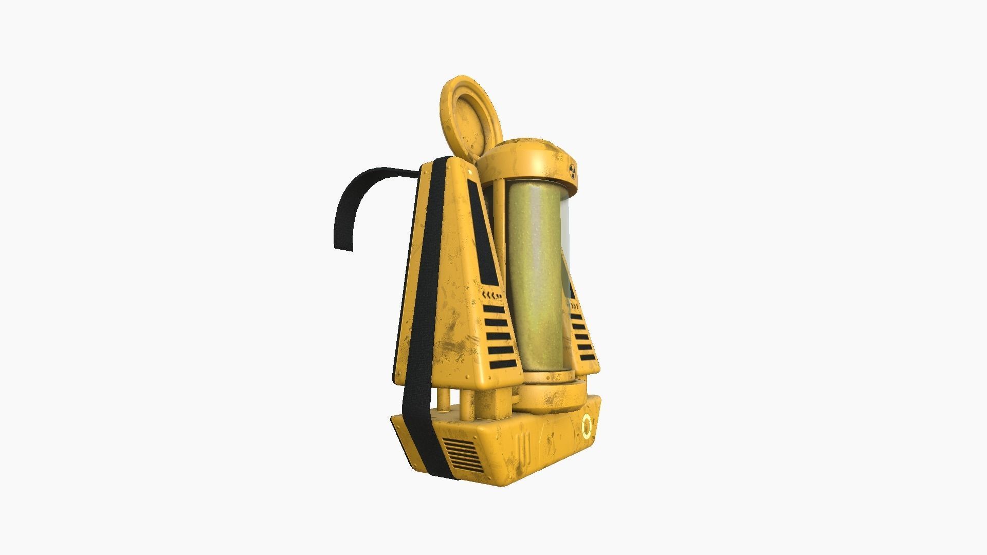 SciFi Backpack J02 Yellow - Fashion Character Design Low-poly 3D model_2