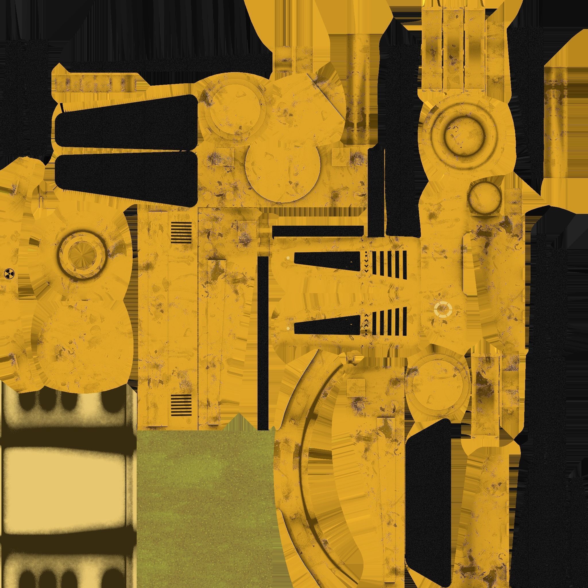 SciFi Backpack J02 Yellow - Fashion Character Design Low-poly 3D model_21