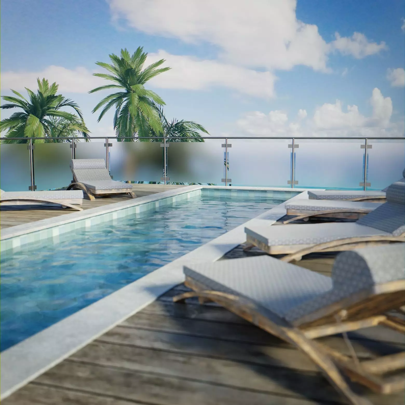 Sea View Low-poly 3D model_0