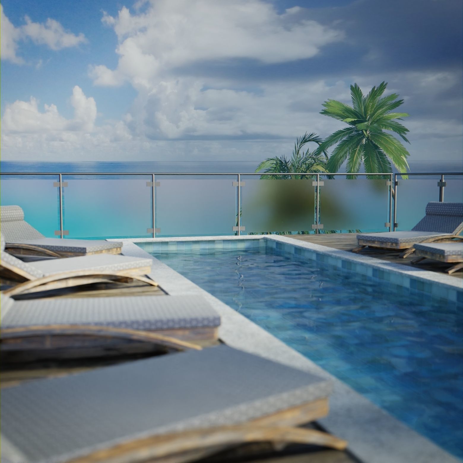 Sea View Low-poly 3D model_2