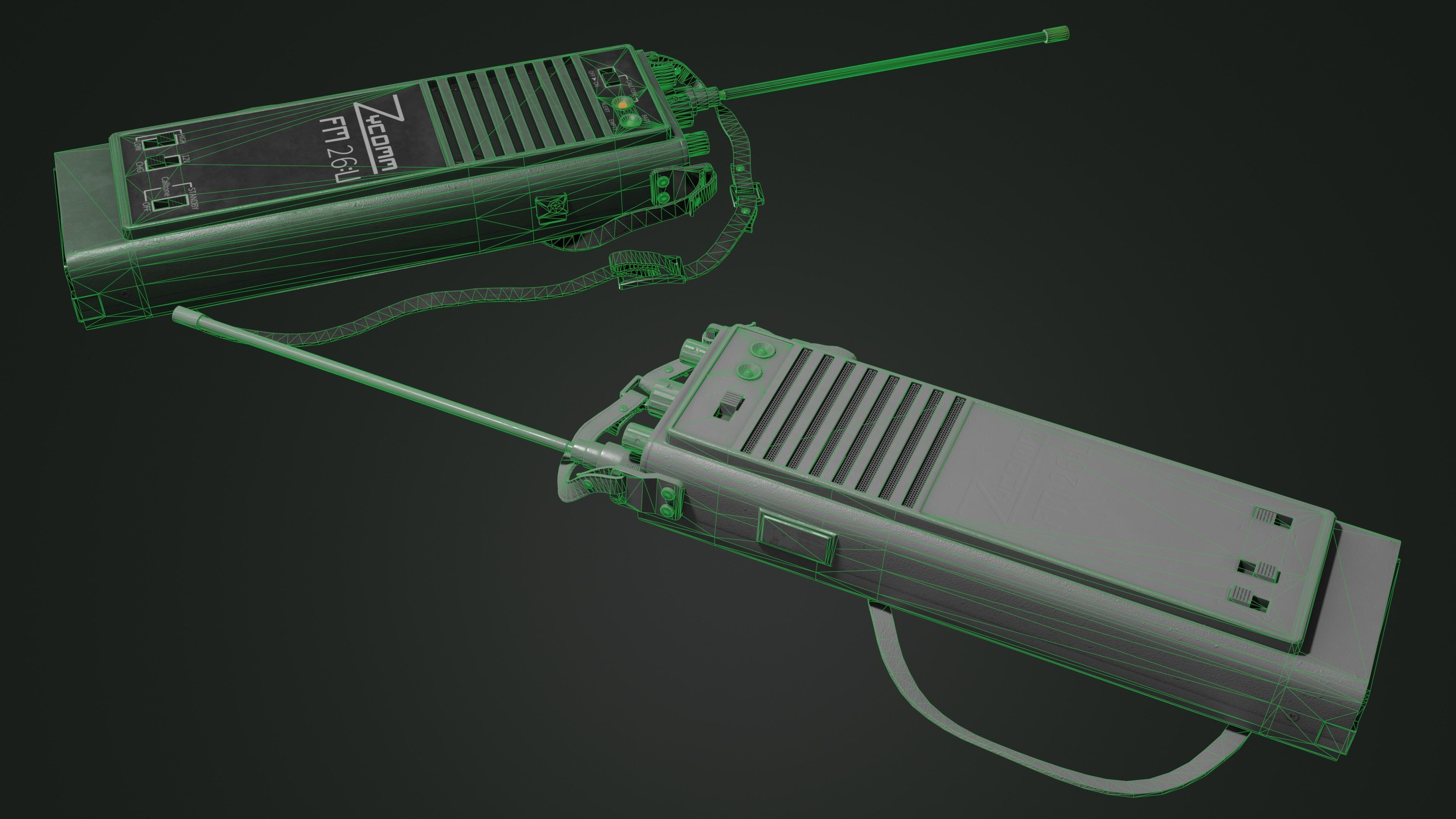 Vintage radio Game ready PBR Low-poly 3D model_8