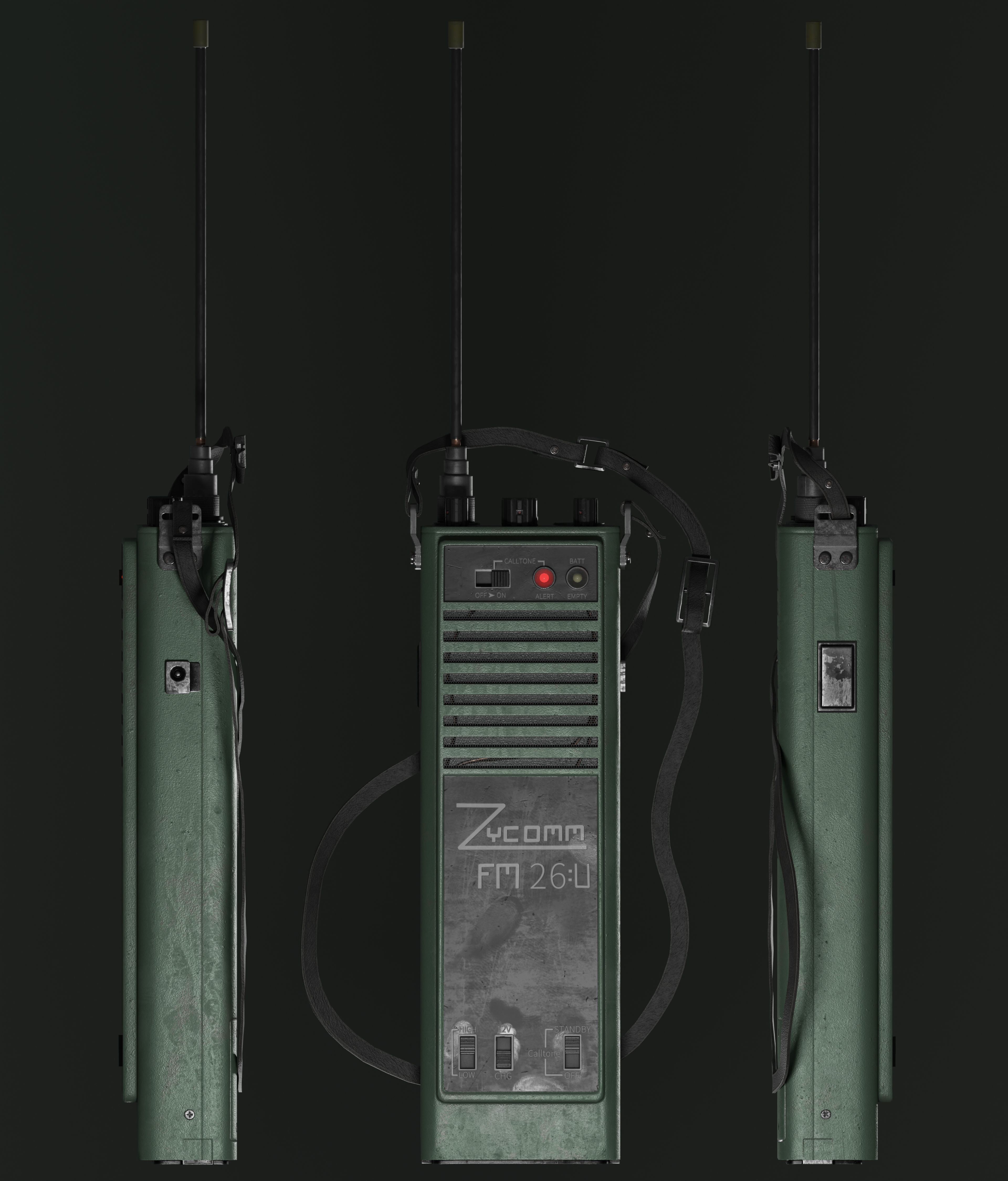 Vintage radio Game ready PBR Low-poly 3D model_5