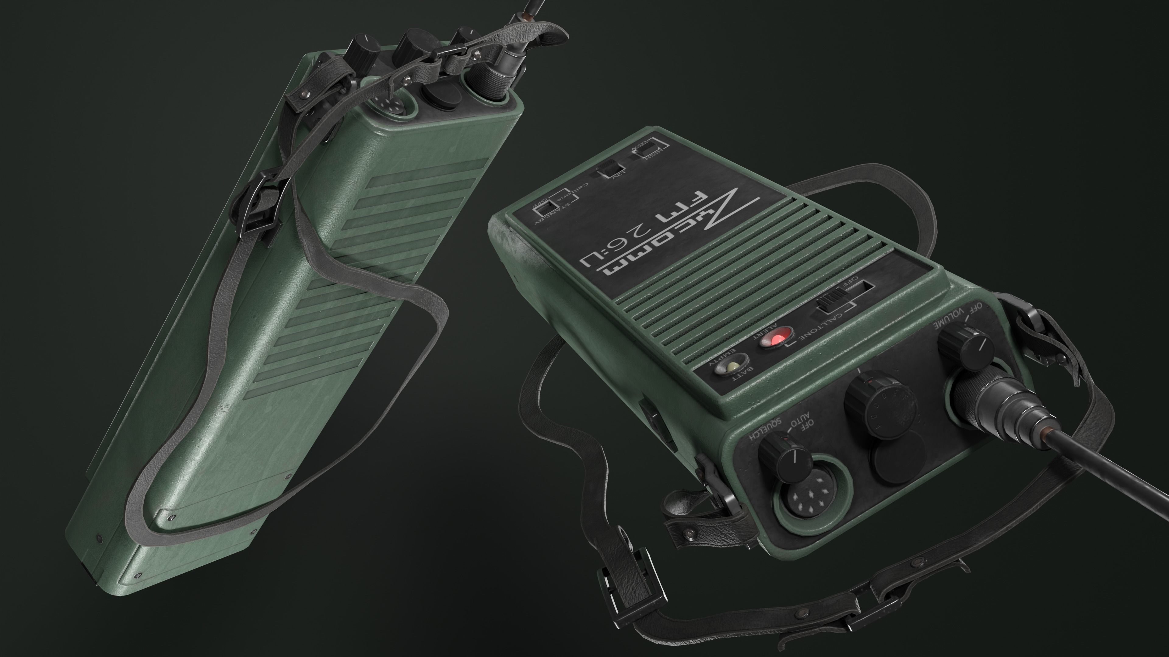 Vintage radio Game ready PBR Low-poly 3D model_4
