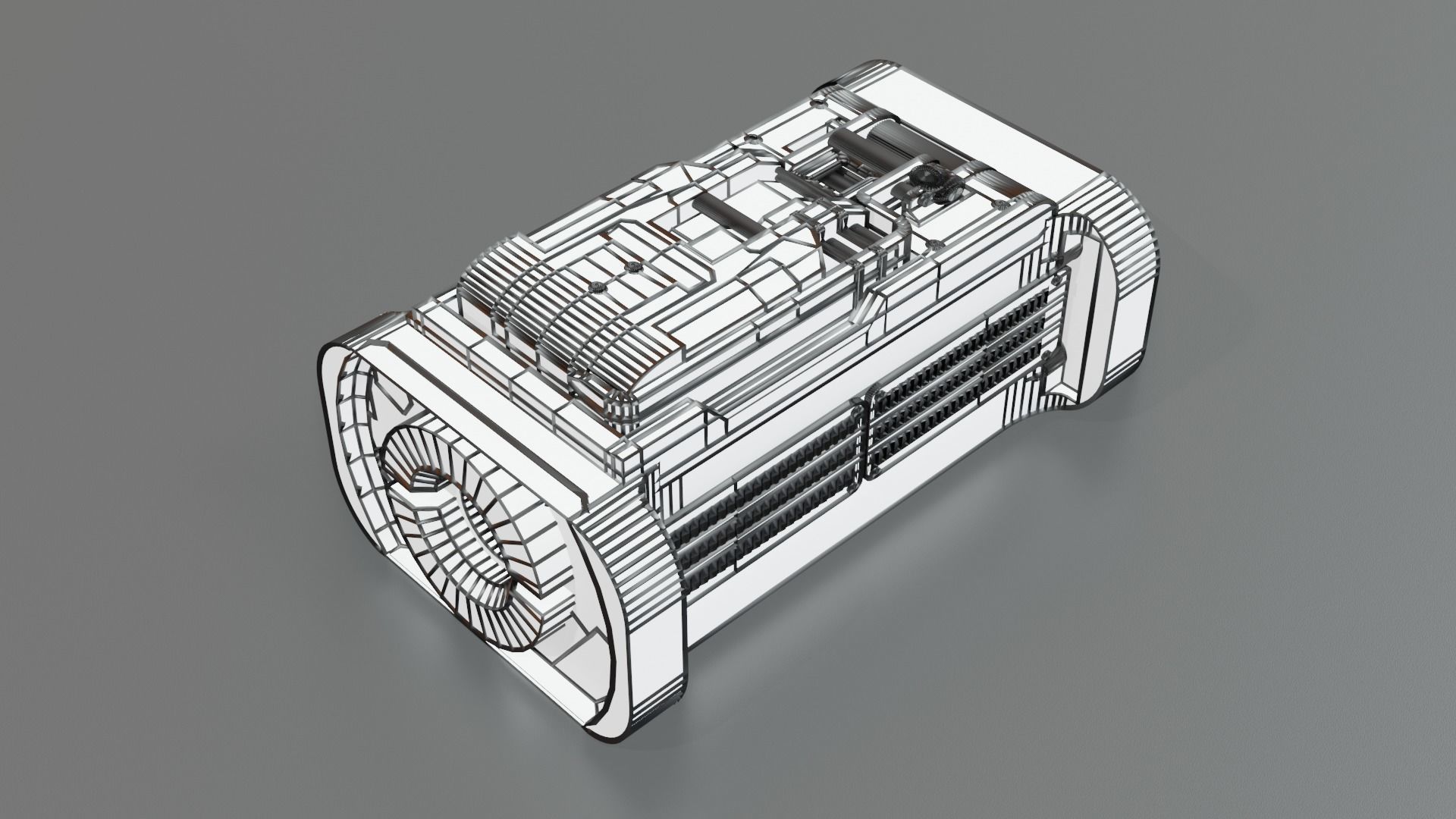 Low Poly Sci-Fi Bracelet D2 Low-poly 3D model_2