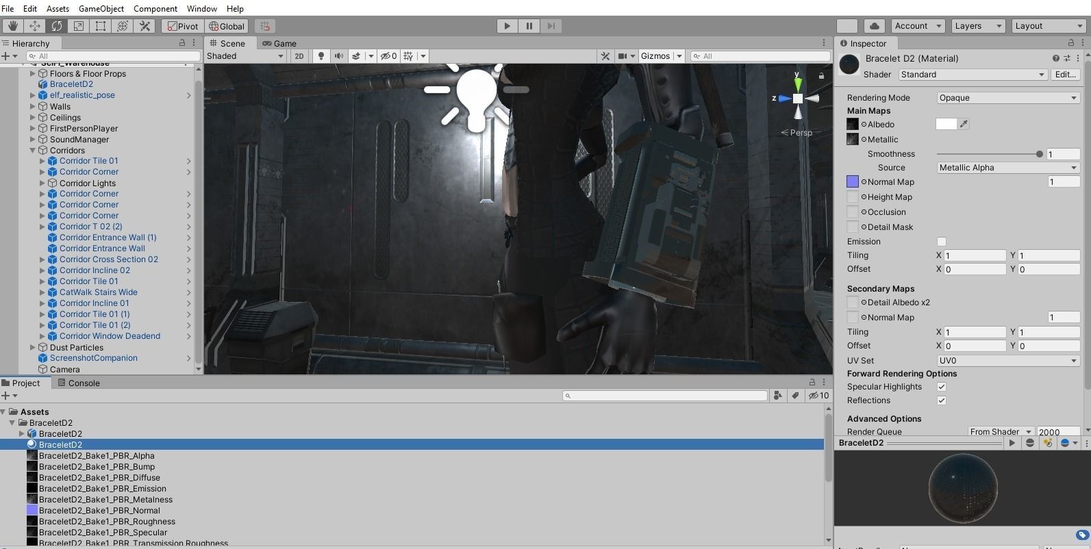 Low Poly Sci-Fi Bracelet D2 Low-poly 3D model_3