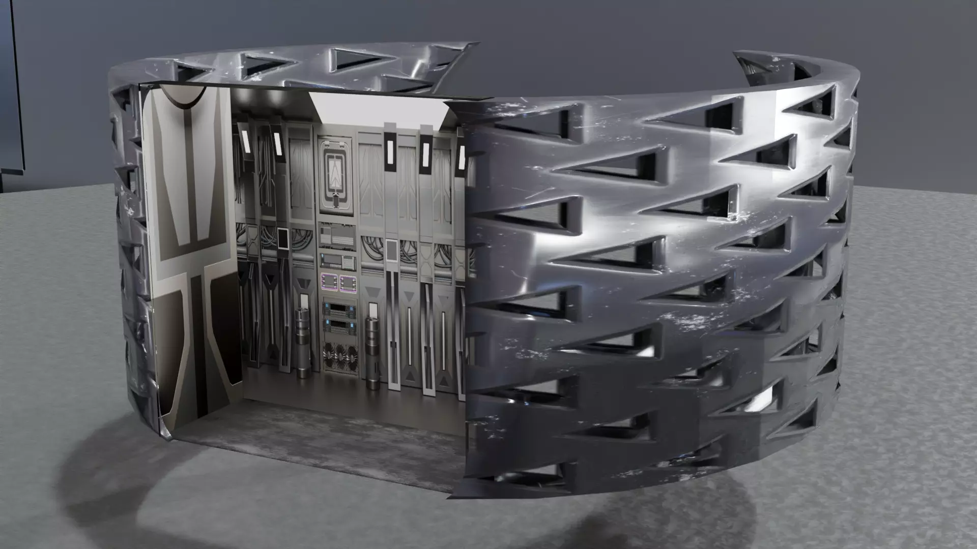 Low Poly Sci-Fi Bracelet Lando Low-poly 3D model_0