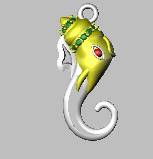 ganesha pendant 3D print model_5