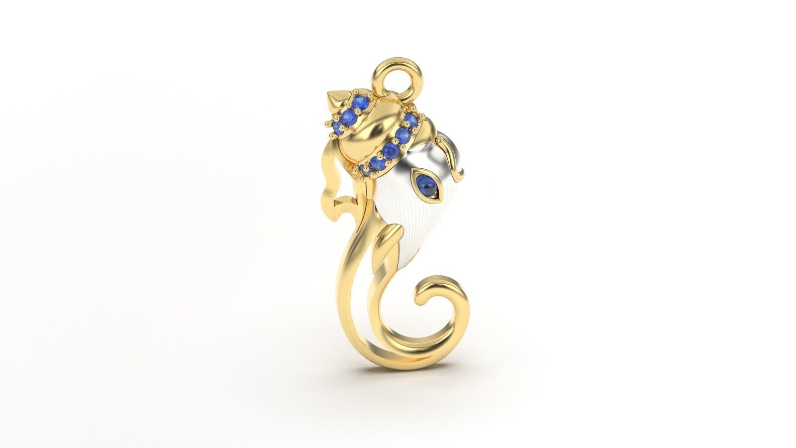 ganesha pendant 3D print model_8