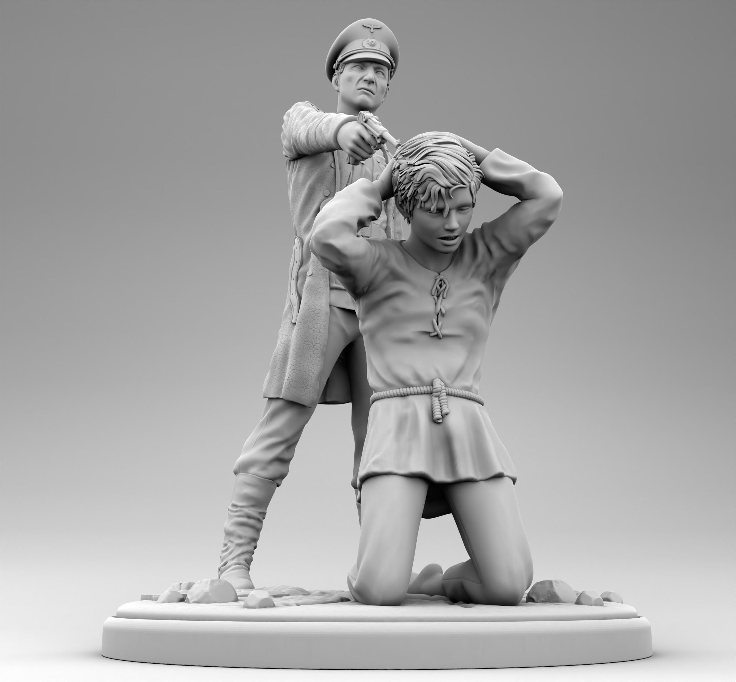 Shooting of a boy 3D print model_1