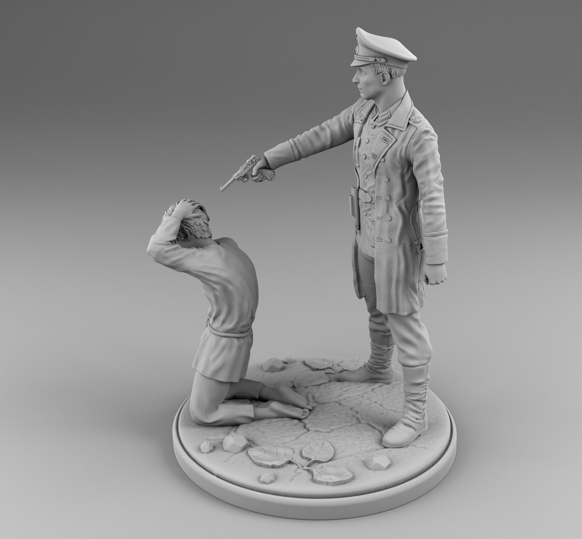 Shooting of a boy 3D print model_3