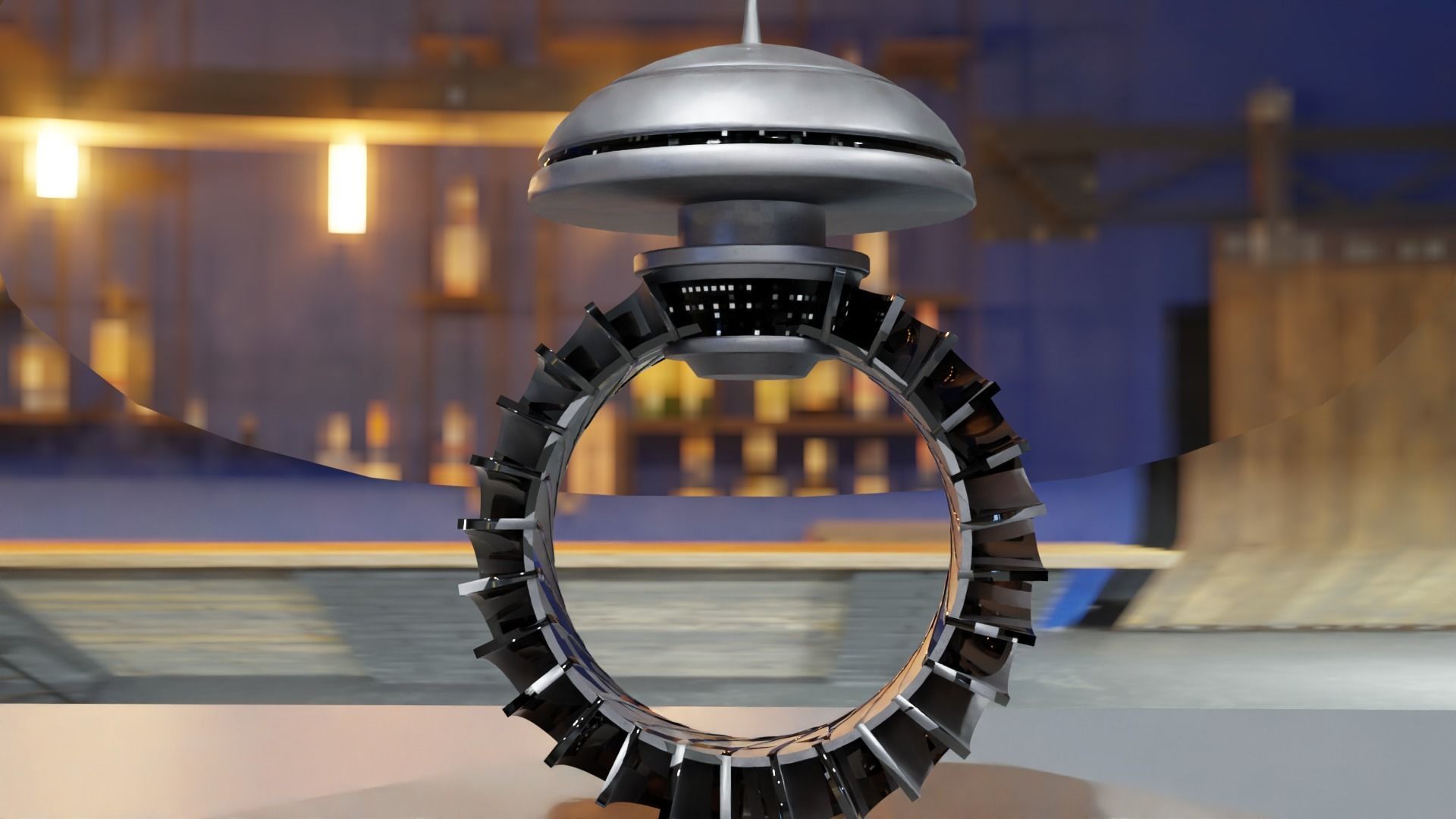 Low Poly Sci-Fi Ring Han Low-poly 3D model_6