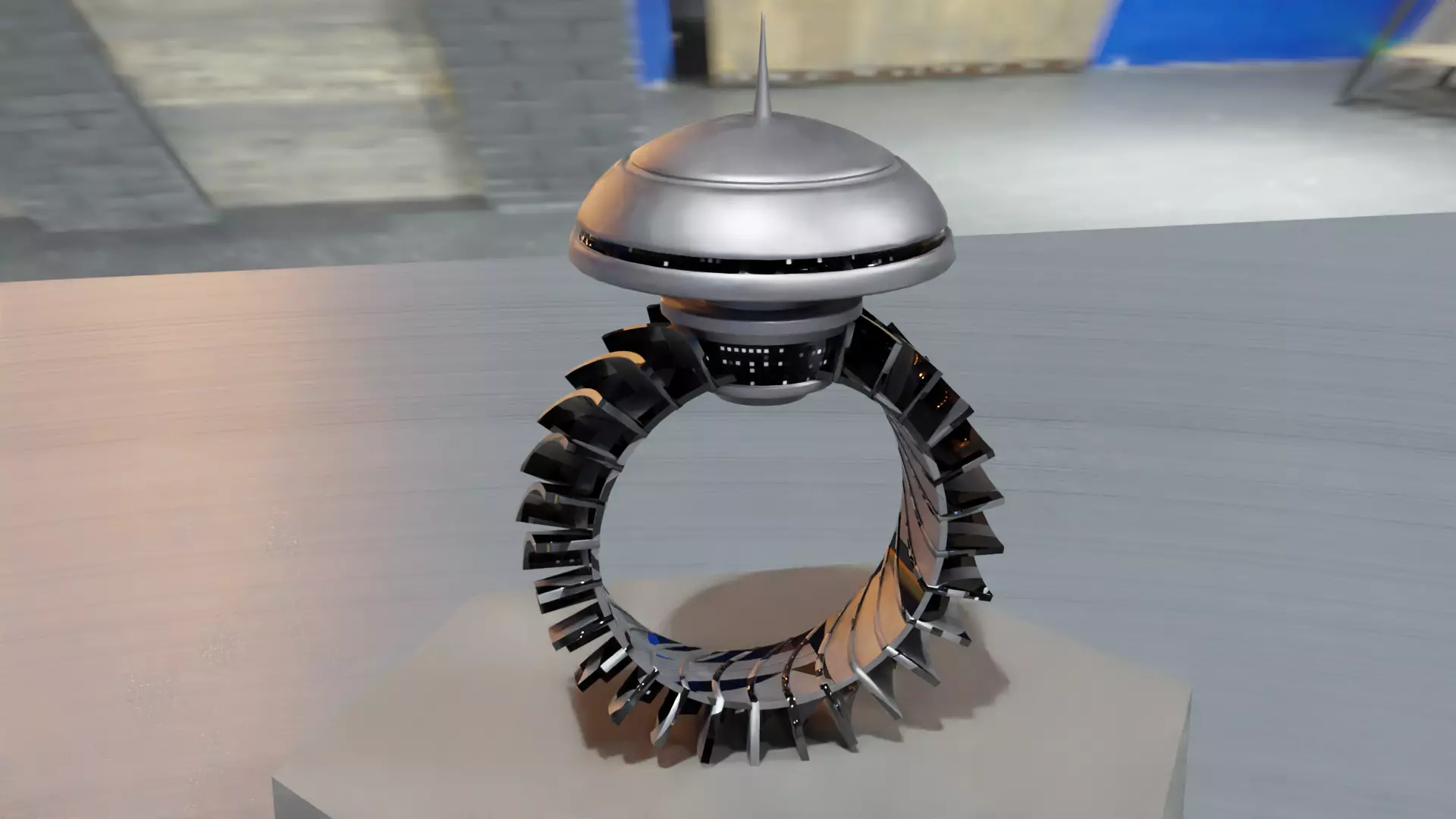 Low Poly Sci-Fi Ring Han Low-poly 3D model_0