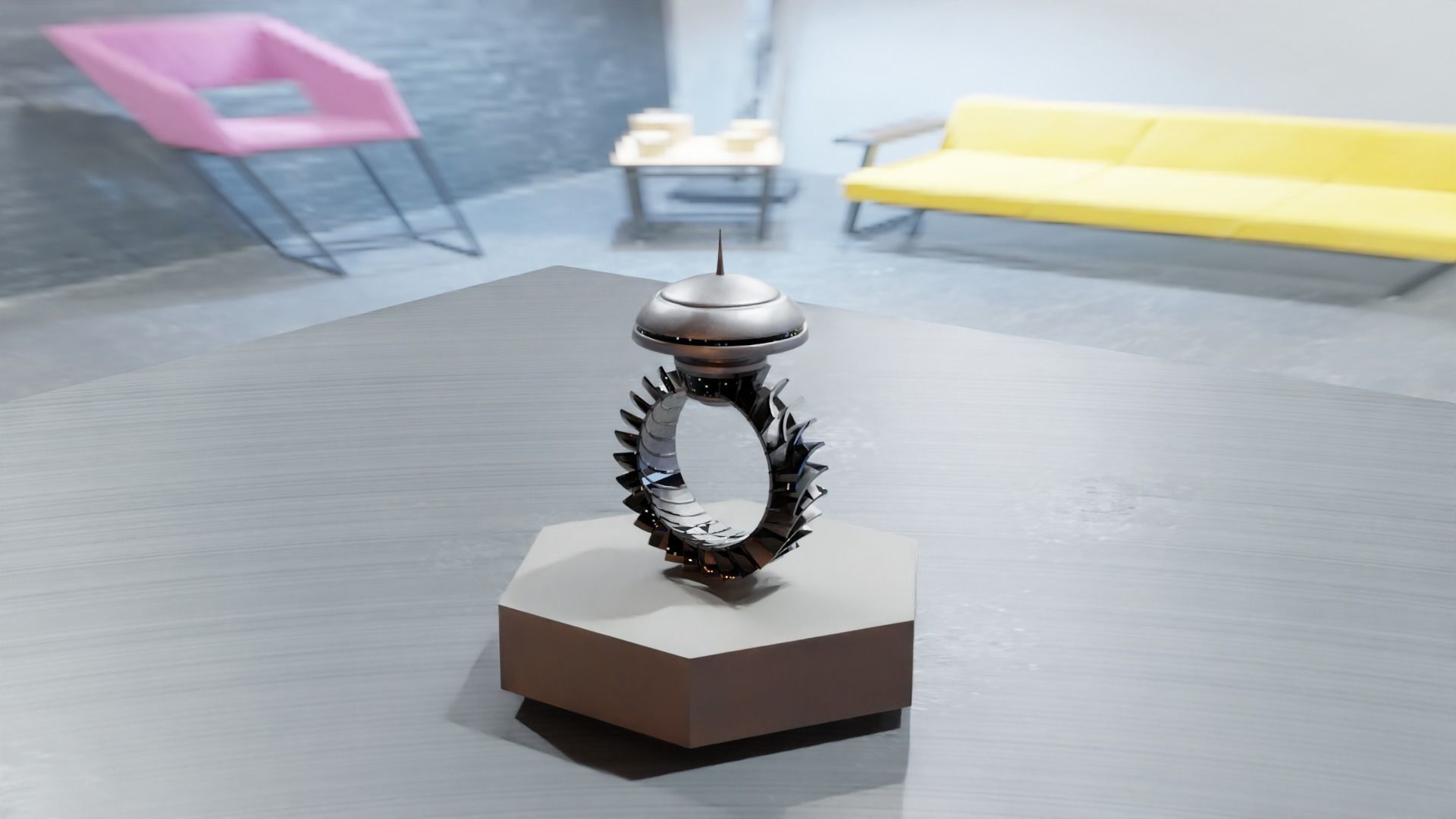 Low Poly Sci-Fi Ring Han Low-poly 3D model_8