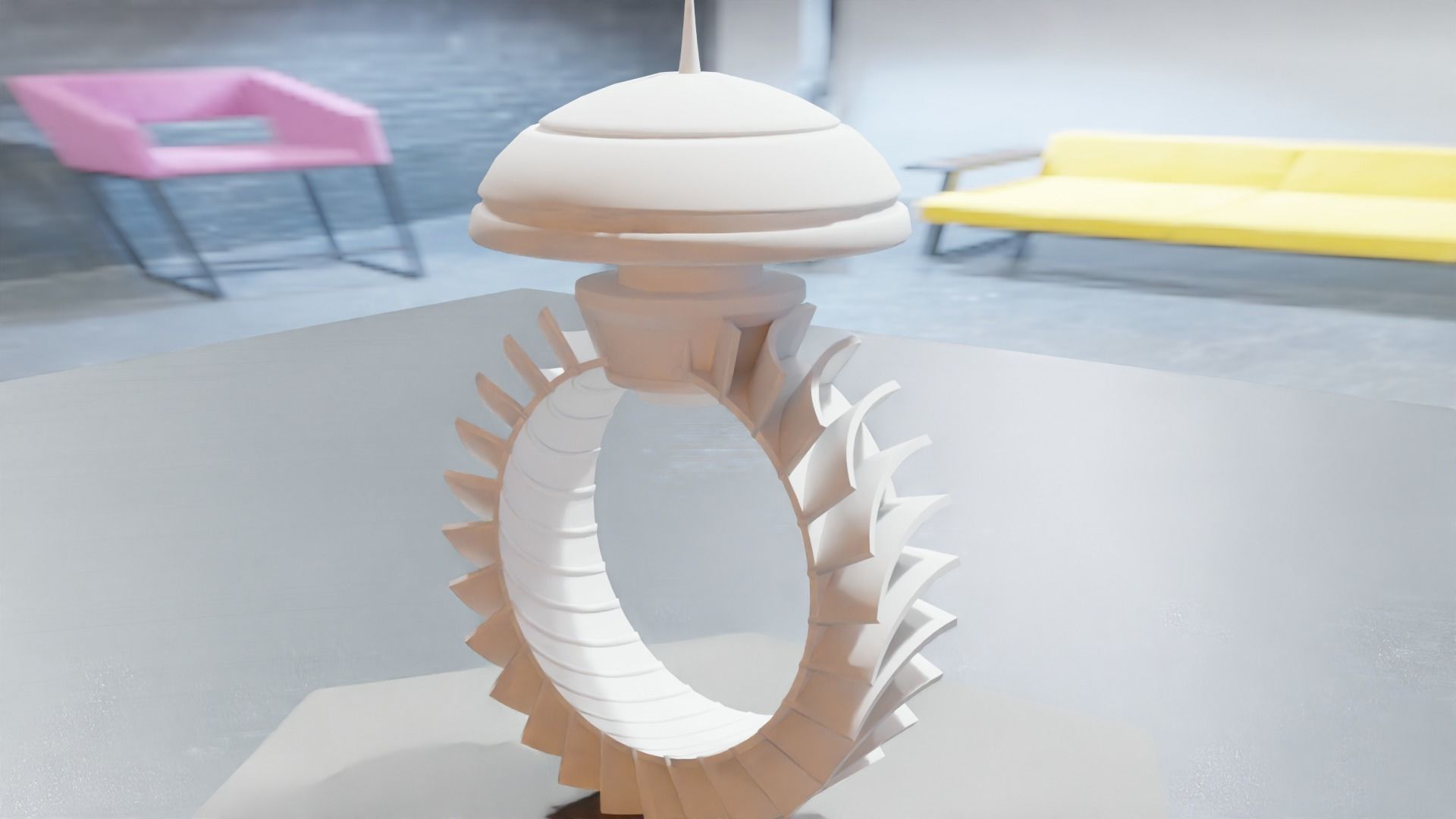 Low Poly Sci-Fi Ring Han Low-poly 3D model_9