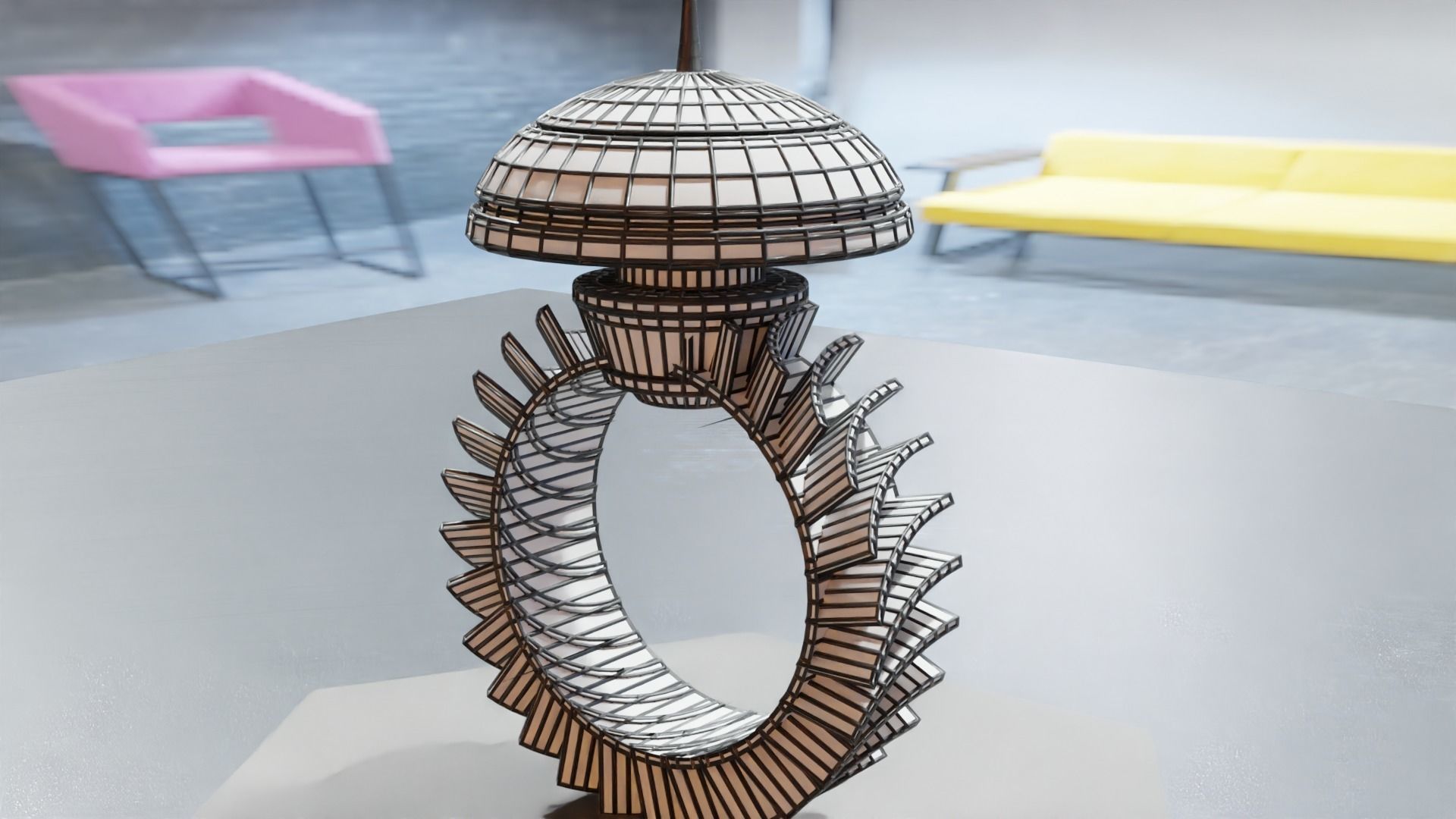 Low Poly Sci-Fi Ring Han Low-poly 3D model_10