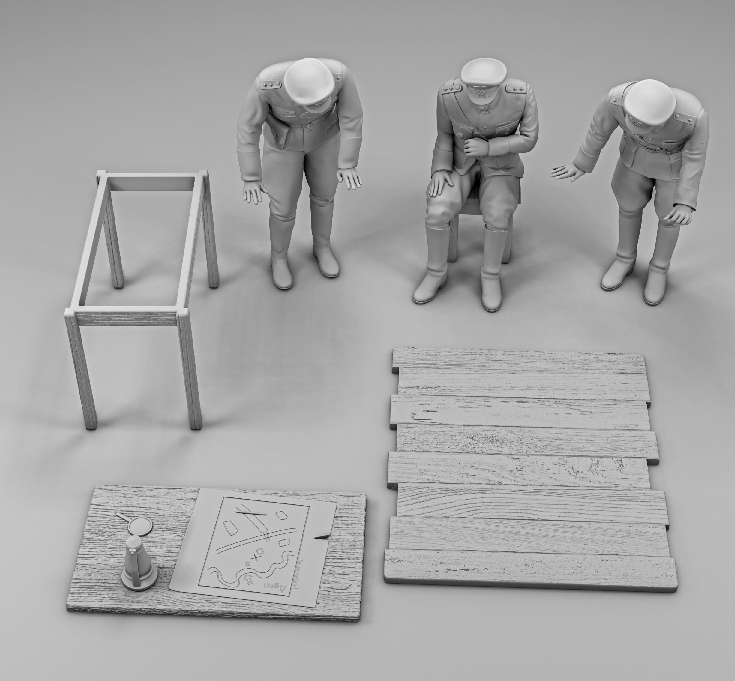 German officer 1941 3D print model_2